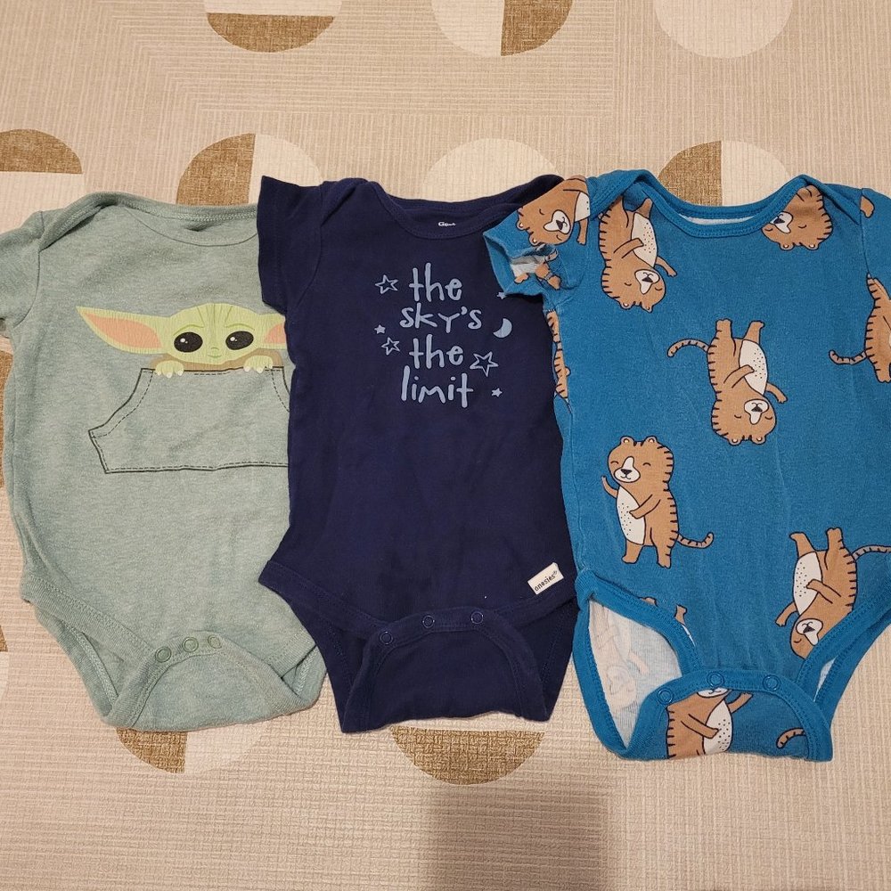 Three Baby Boy Onesies